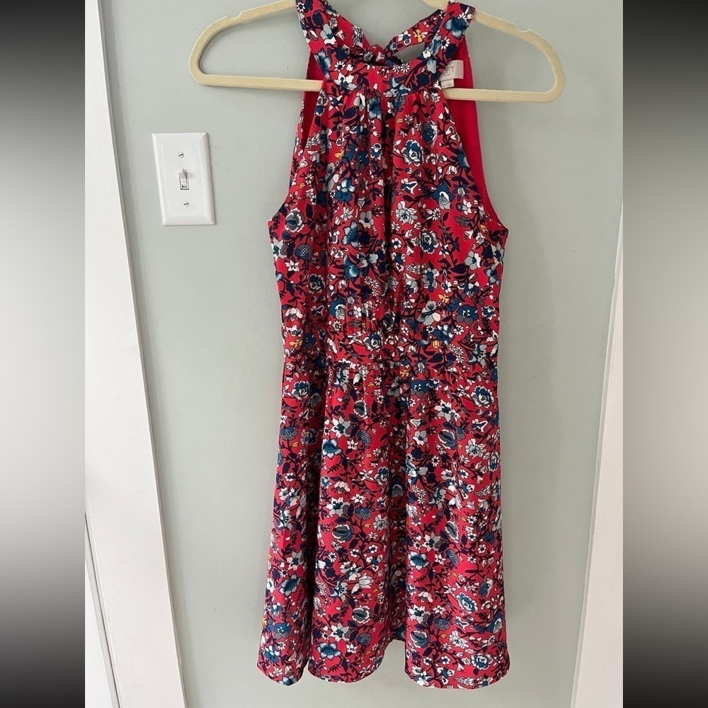 LOFT dress XS high neck, floral